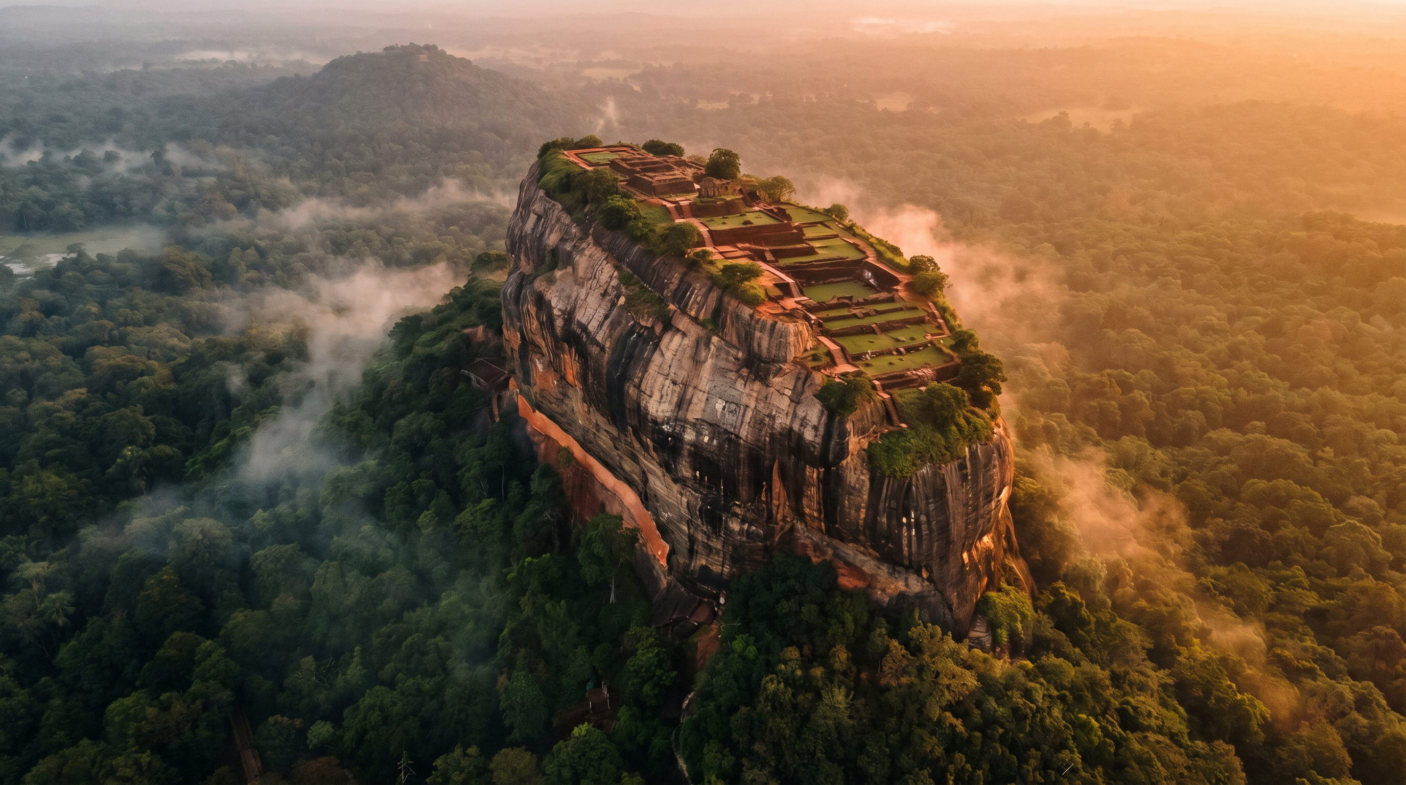 Vista aérea de la Fortaleza de la Roca de Sigiriya